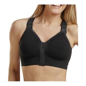 Carefix "Ava" Seamless Front Close Post-Op Surgical Bra in black